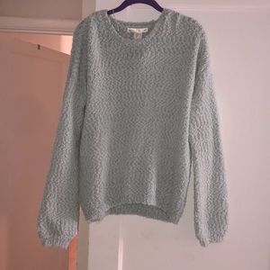 Light blue fluffy knit sweater
